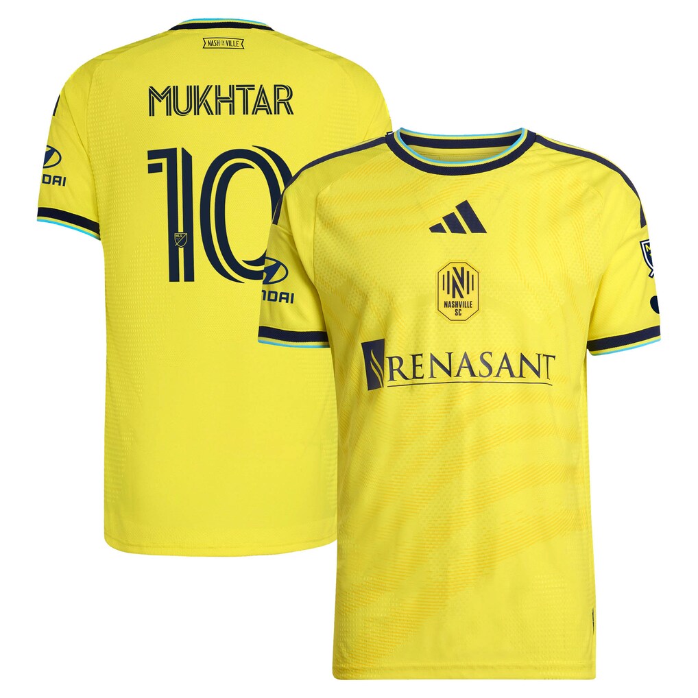 Hany Mukhtar Nashville SC 2026 The Reverb Kit On-Field Patch Jersey - Yellow