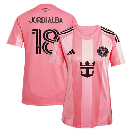 Jordi Alba Inter Miami CF adidas Women's 2025 Euforia Player Jersey - Light Pink