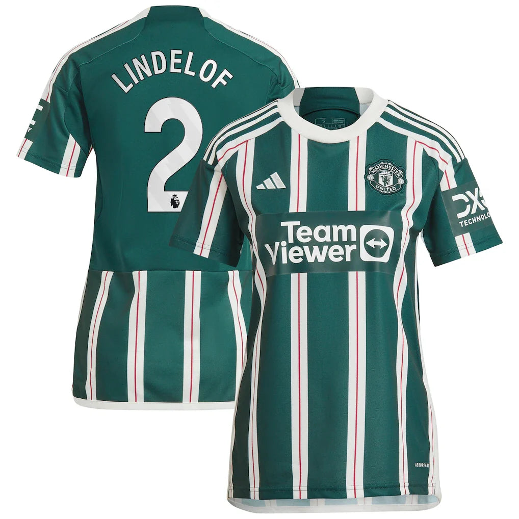 Victor Lindelof Manchester United adidas Women's 2023/24 Away Player Jersey - Green