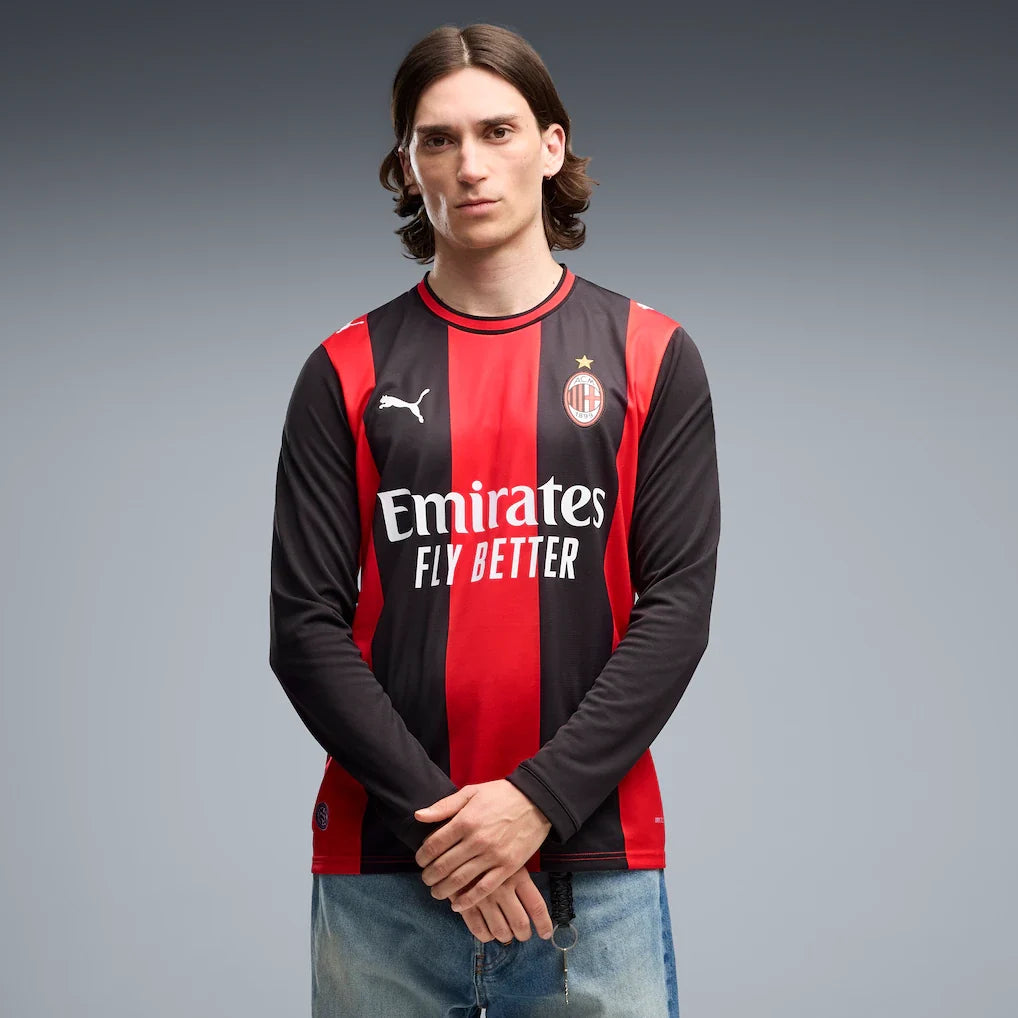 AC Milan Puma 2026/27 Home Long Sleeve Jersey - Black/Red