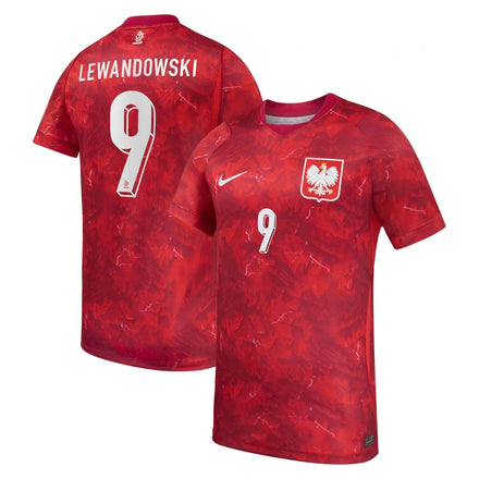 Robert Lewandowski #9 Poland National Team Nike 2026 Away Stadium Jersey - Red