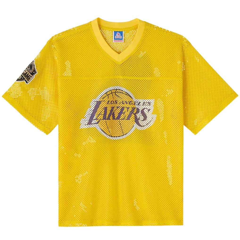Los Angeles Lakers OVO x NBA Mesh Football Fashion Jersey - Gold