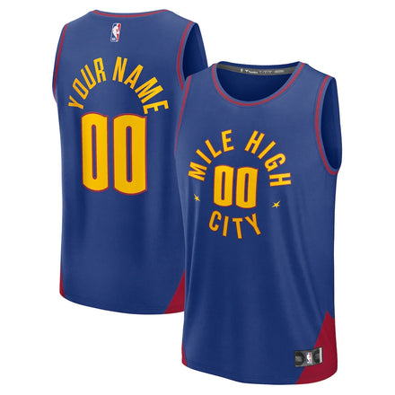 Denver Nuggets Custom Jersey - Statement Edition - Blue