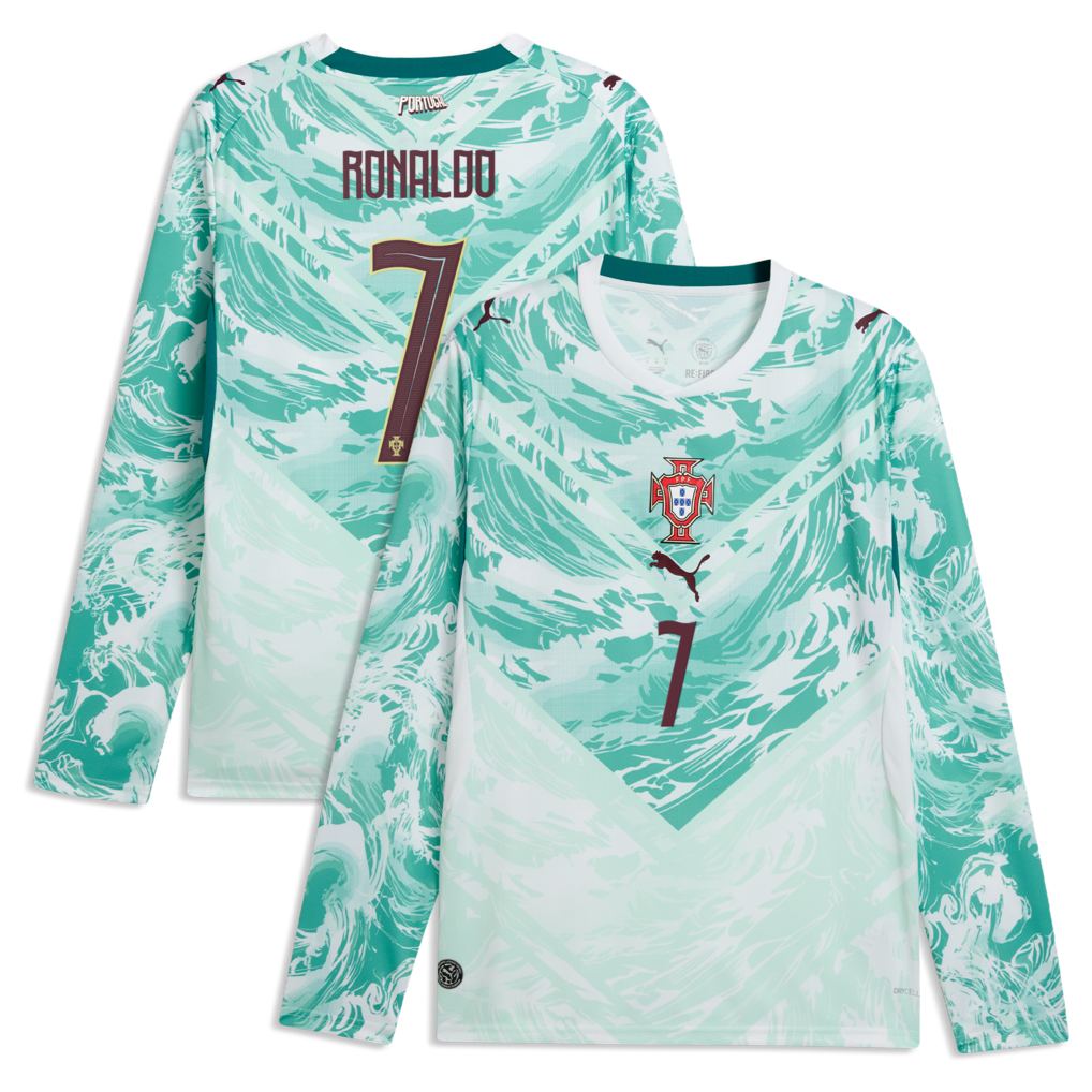 Cristiano Ronaldo Portugal National Team Puma 2026 Away Long Sleeve Jersey - White