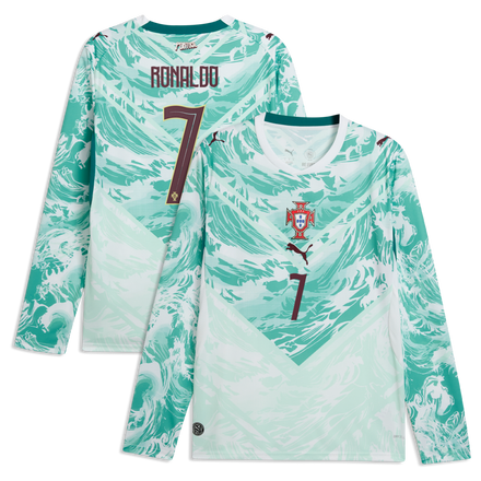 Cristiano Ronaldo Portugal National Team Puma 2026 Away Long Sleeve Jersey - White