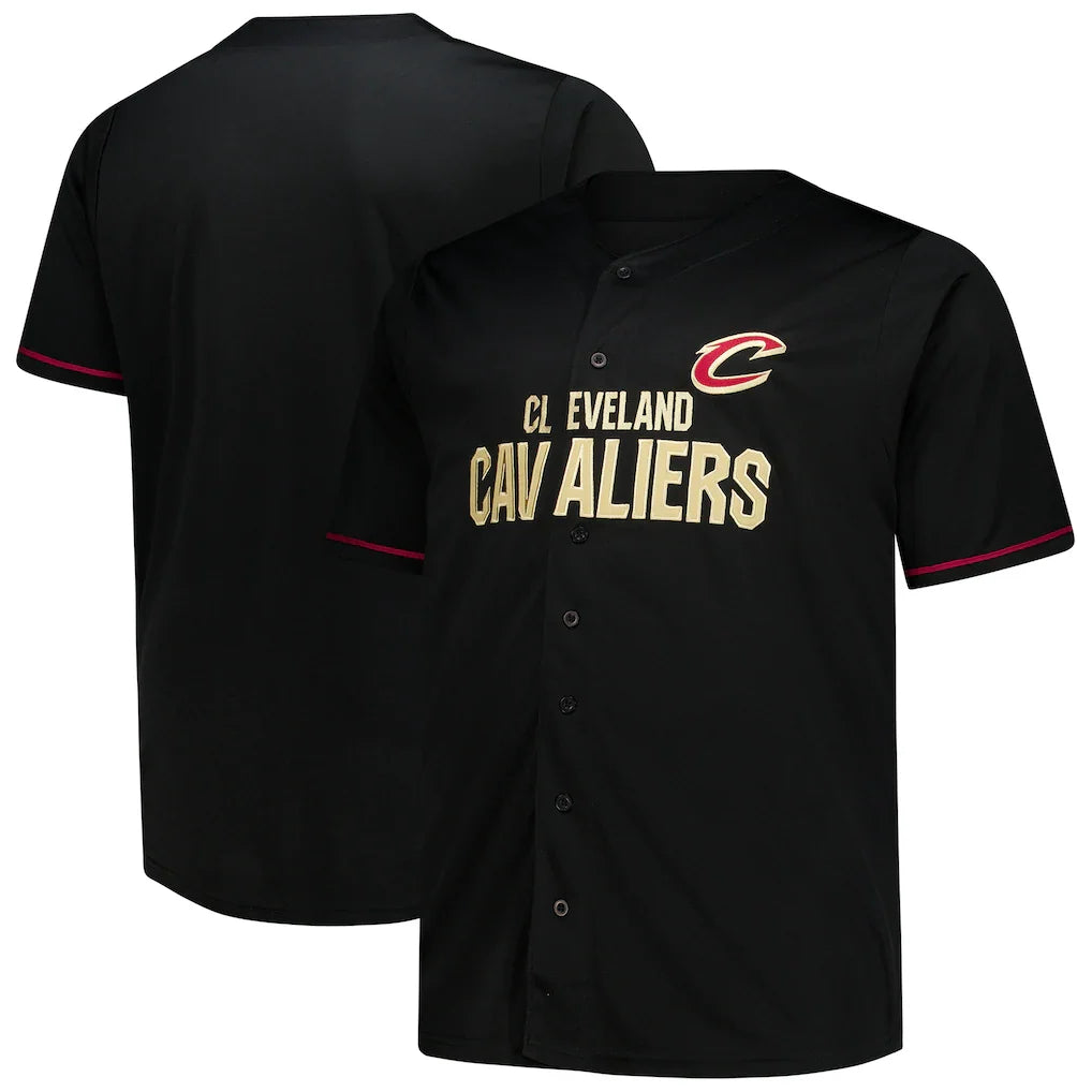 Cleveland Cavaliers Big & Tall Pop Full-Button Jersey - Black