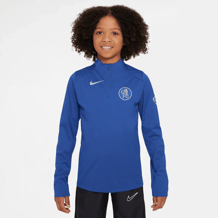 Chelsea Youth 2025/26 Strike Drill Quarter-Zip Dri-FIT Long Sleeve Top - Blue