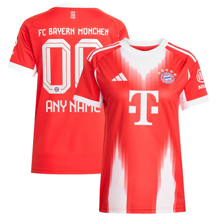 Bayern Munich adidas Women's 2025/26 Home Custom Jersey - Red