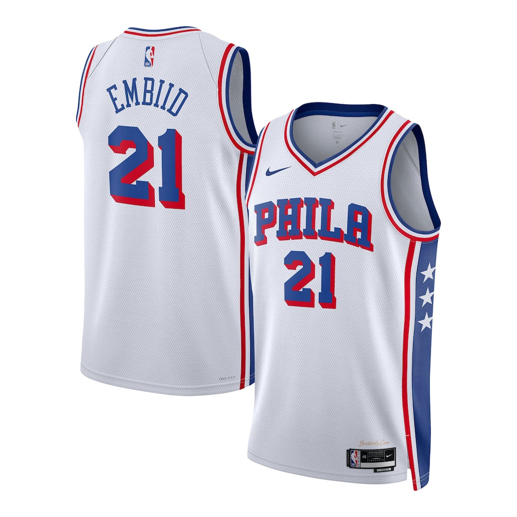 Joel Embiid Philadelphia 76ers Unisex - Association Edition - White