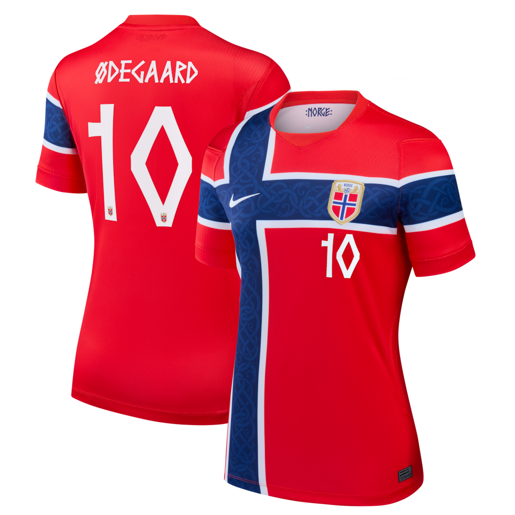 Martin Ødegaard Norway National Team Nike Women's 2026 Home Stadium Jersey - Red