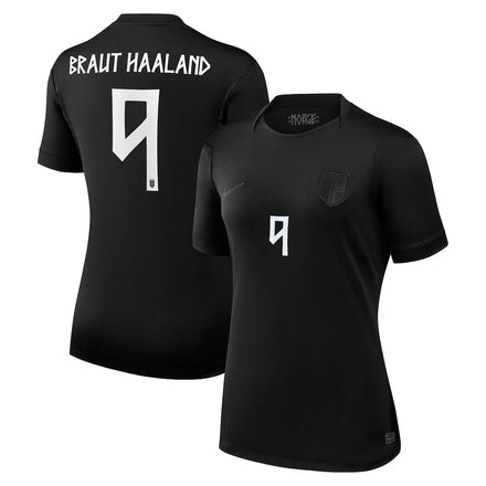 Erling Haaland Norway National Team Nike Women's 2026 Away Stadium Jersey - Black