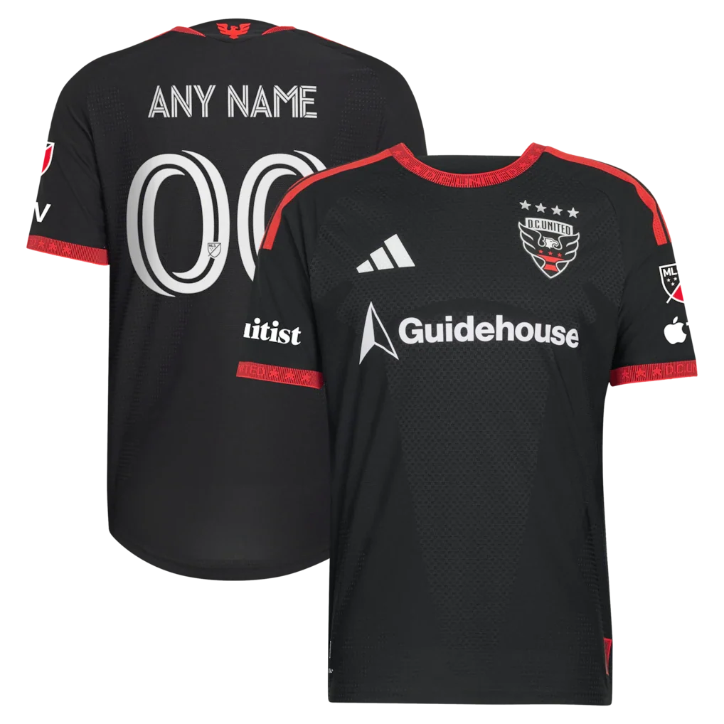 D.C. United 2026 Black-and-Red Kit On-Field Patch Custom Jersey - Black