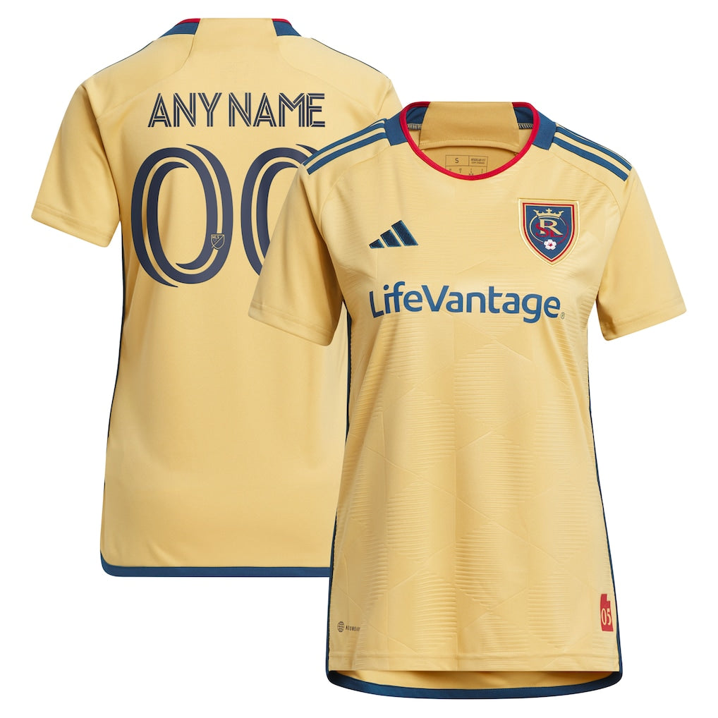 Real Salt Lake adidas Women's 2023 The Beehive State Kit Custom Jersey - Gold