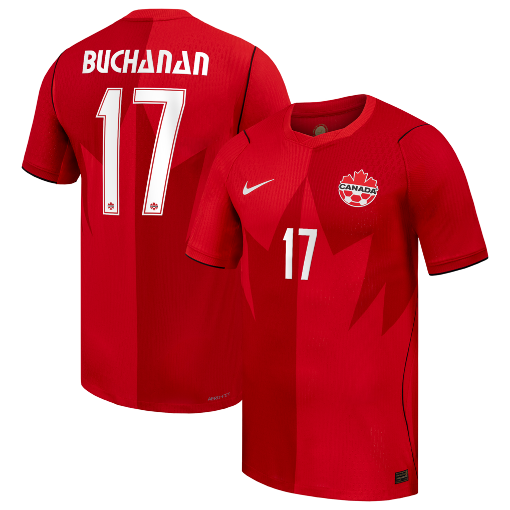 Tajon Buchanan Canada Soccer 2026 Home Match - Red