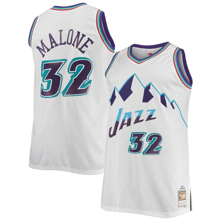 Karl Malone Utah Jazz 1996/97 Big & Tall Hardwood Classics - White