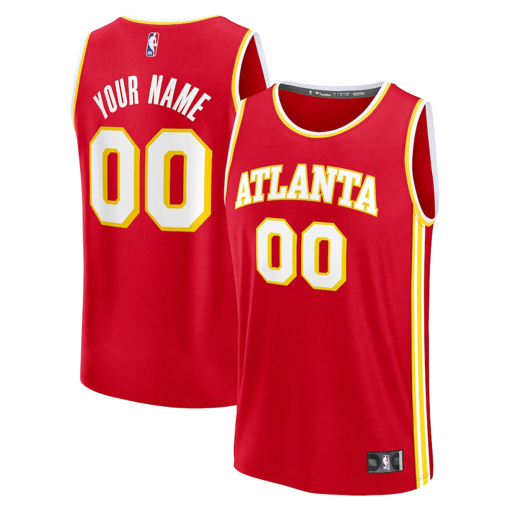 Atlanta Hawks Custom Jersey - Icon Edition - Red