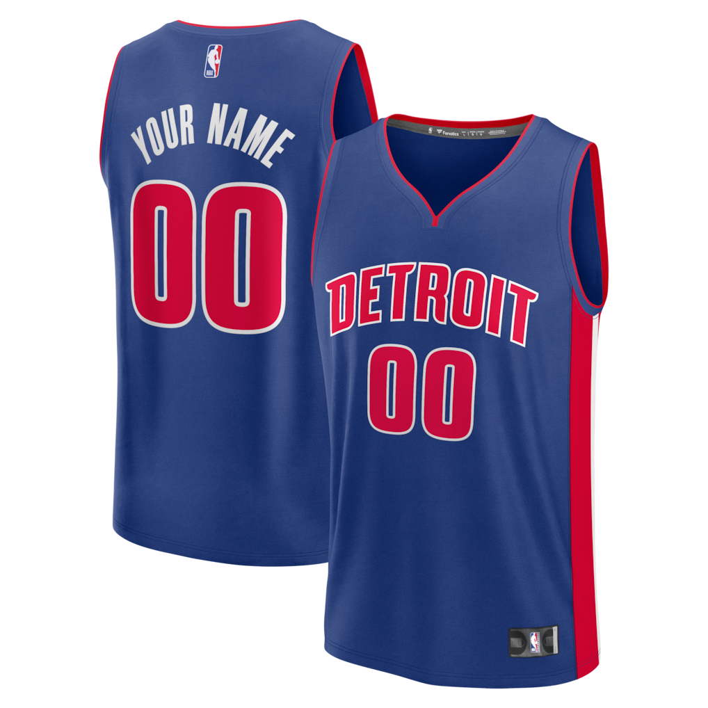 Detroit Pistons Custom Jersey - Icon Edition - Blue