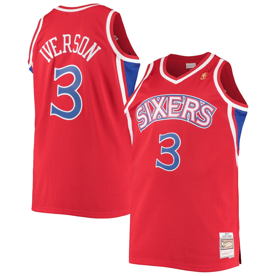 Allen Iverson Philadelphia 76ers 1996/97 Big & Tall Hardwood Classics - Red