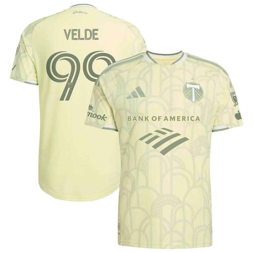 Kristoffer Velde Portland Timbers 2026 Civic Stadium Kit On-Field Patch Jersey - Yellow