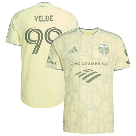 Kristoffer Velde Portland Timbers 2026 Civic Stadium Kit On-Field Patch Jersey - Yellow