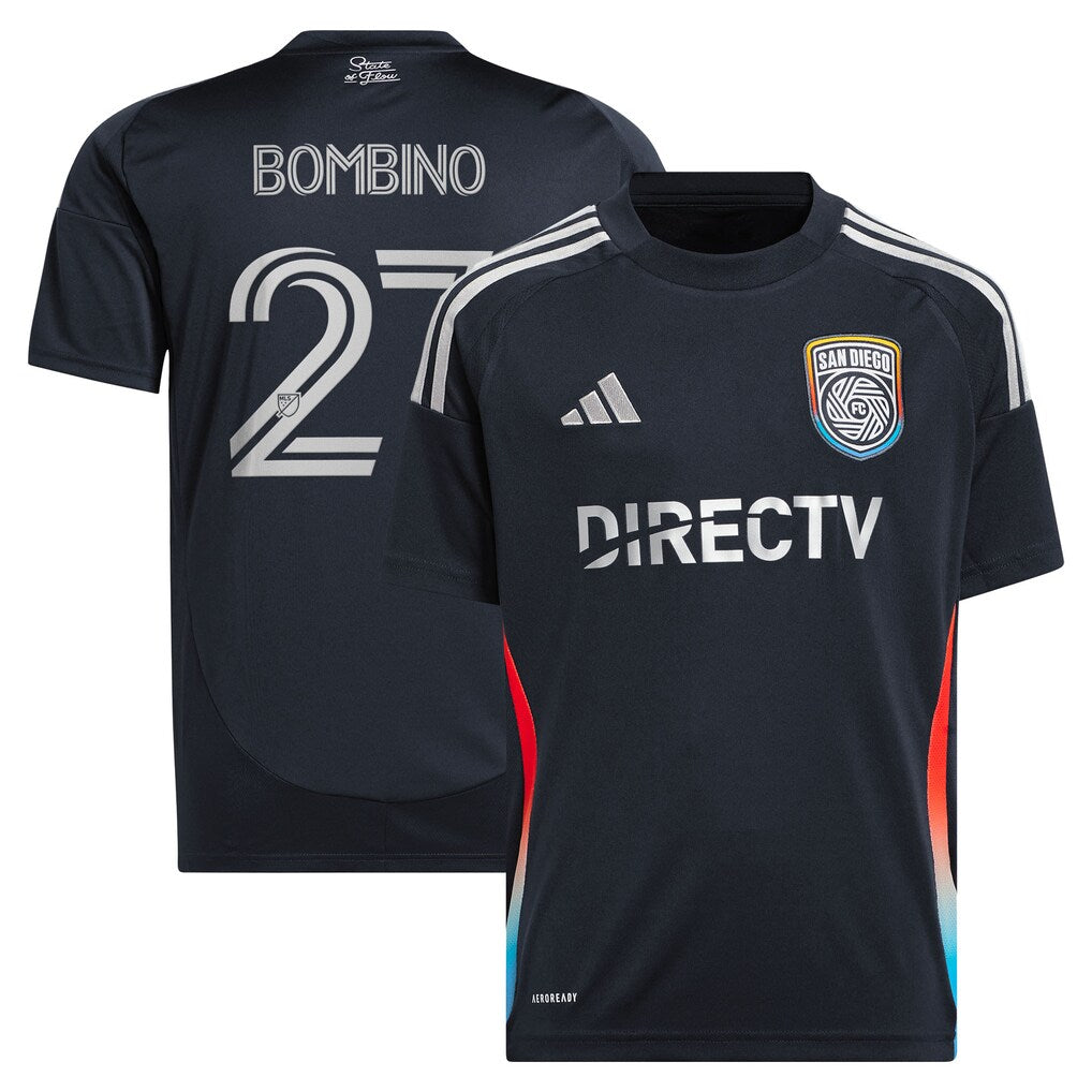 Luca Bombino San Diego FC adidas Youth 2025 State of Flow Jersey - Navy