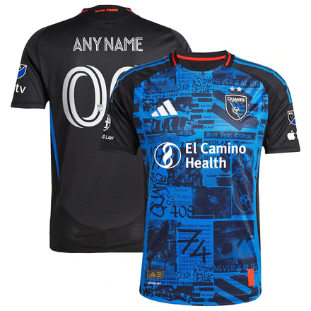San Jose Earthquakes 2025 Headliner Custom Jersey - Black