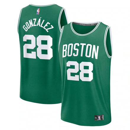 Hugo Gonzalez Boston Celtics Fanatics 2025 NBA Draft First Round Pick Fast Break Jersey - Icon Edition - Kelly Green
