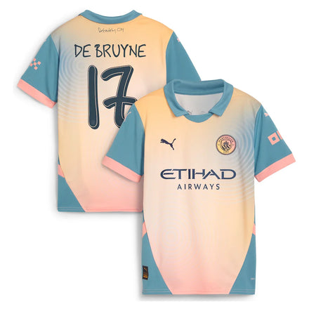 Kevin De Bruyne Manchester City Puma Youth 2024/25 Fourth Player Jersey - Blue