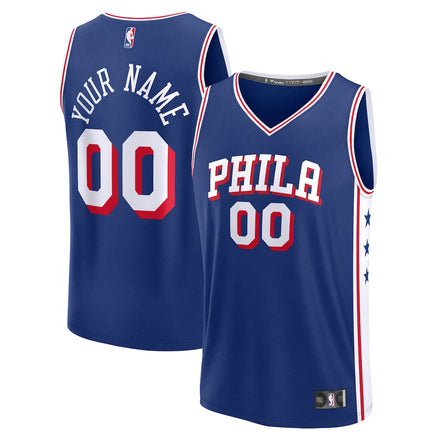 Philadelphia 76ers Custom Jersey - Icon Edition - Blue