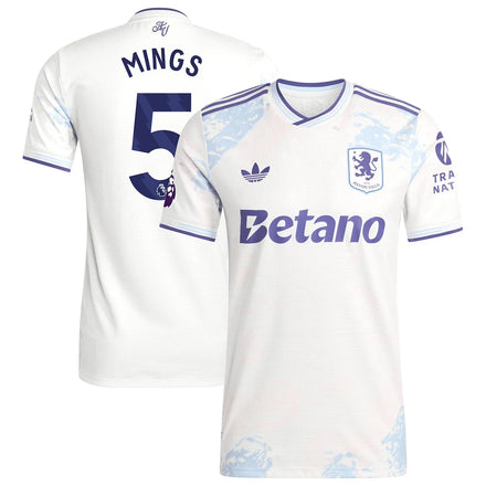 Tyrone Mings Aston Villa 2025/26 Third Player Jersey - White