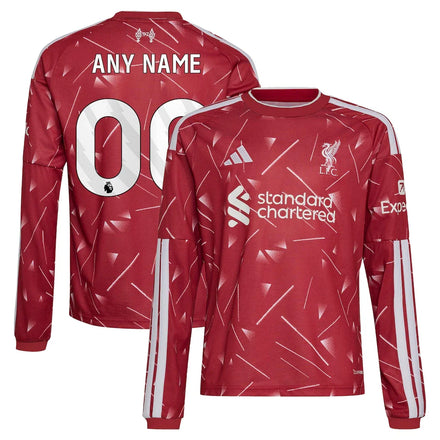 Liverpool adidas Youth 2026/27 Home Long Sleeve Custom Jersey - Red