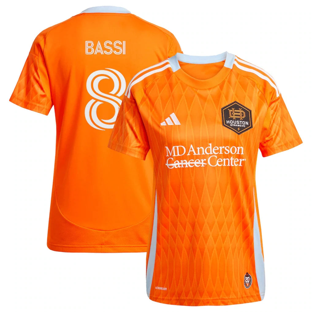 Amine Bassi Houston Dynamo FC adidas Women's 2025 Season 20 Player Jersey - Orange