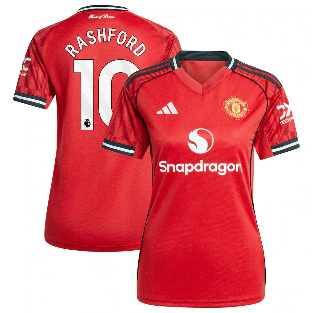 Marcus Rashford Manchester United adidas Women's Home 2025/26 Player Jersey - Red