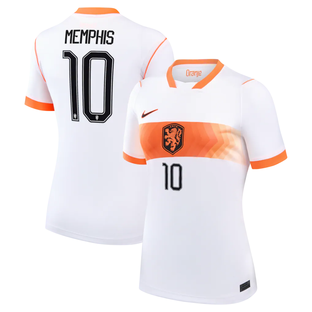 Memphis Depay Netherlands National Team Nike Women's 2026 Away Stadium Jersey - White
