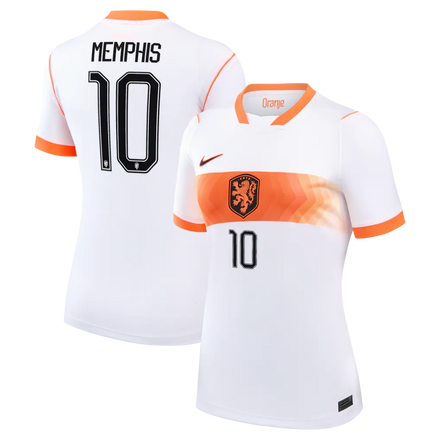 Memphis Depay Netherlands National Team Nike Women's 2026 Away Stadium Jersey - White