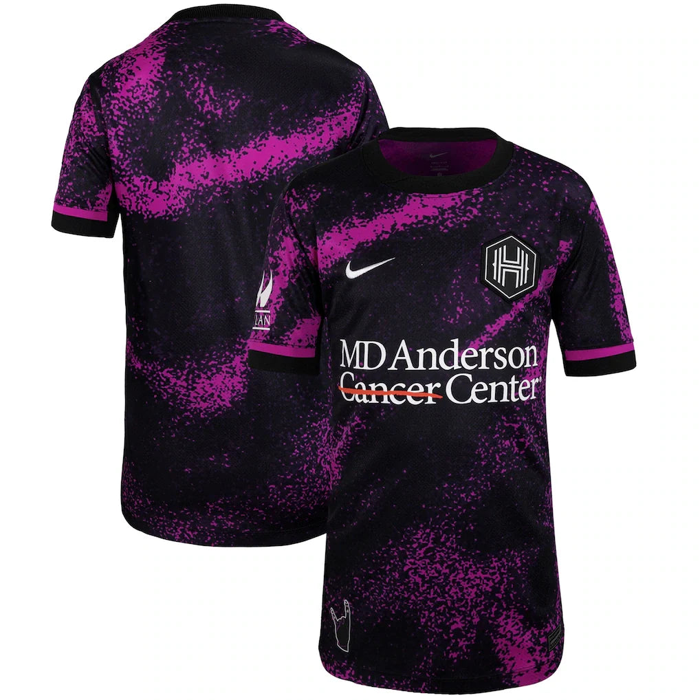 Houston Dash Nike Youth 2025 The Cosmic Storm Kit Stadium Jersey - Black/Purple