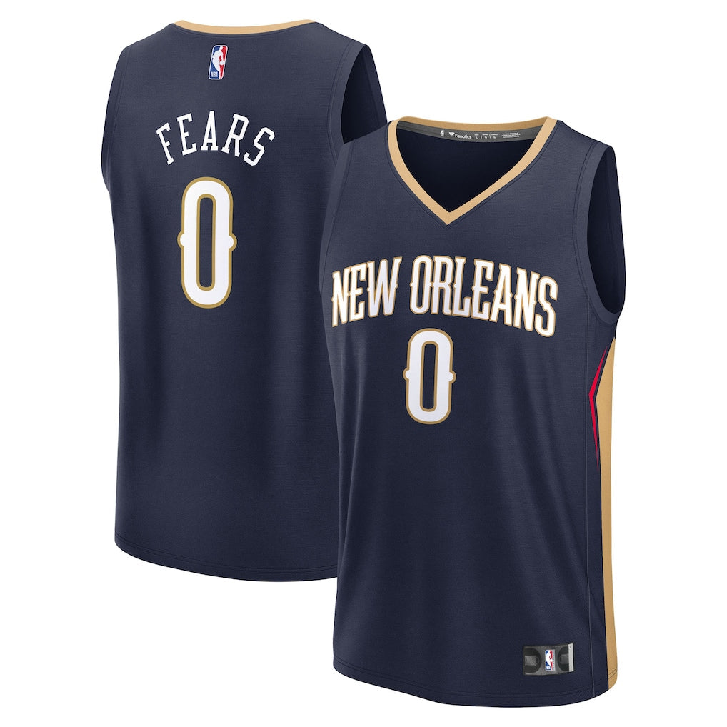 Jeremiah Fears New Orleans Pelicans Fanatics 2025 NBA Draft First Round Pick Fast Break Jersey - Icon Edition - Navy