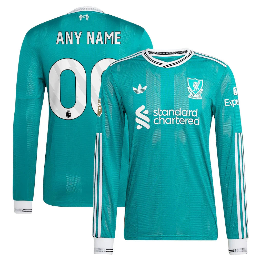 Liverpool 2025/26 Third Long Sleeve Custom Jersey - Green