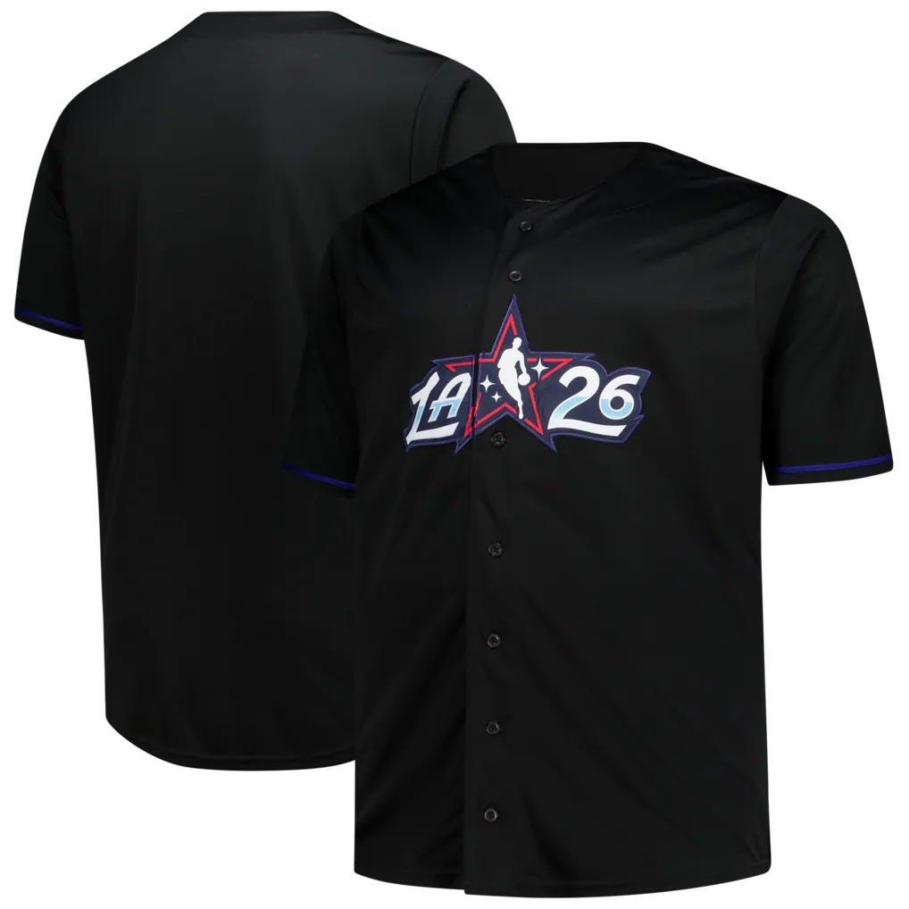 2026 NBA All-Star Game Big & Tall Full-Button Jersey - Black