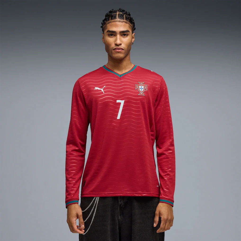 Cristiano Ronaldo #7 Portugal National Team Puma 2026 Home Long Sleeve Jersey - Red