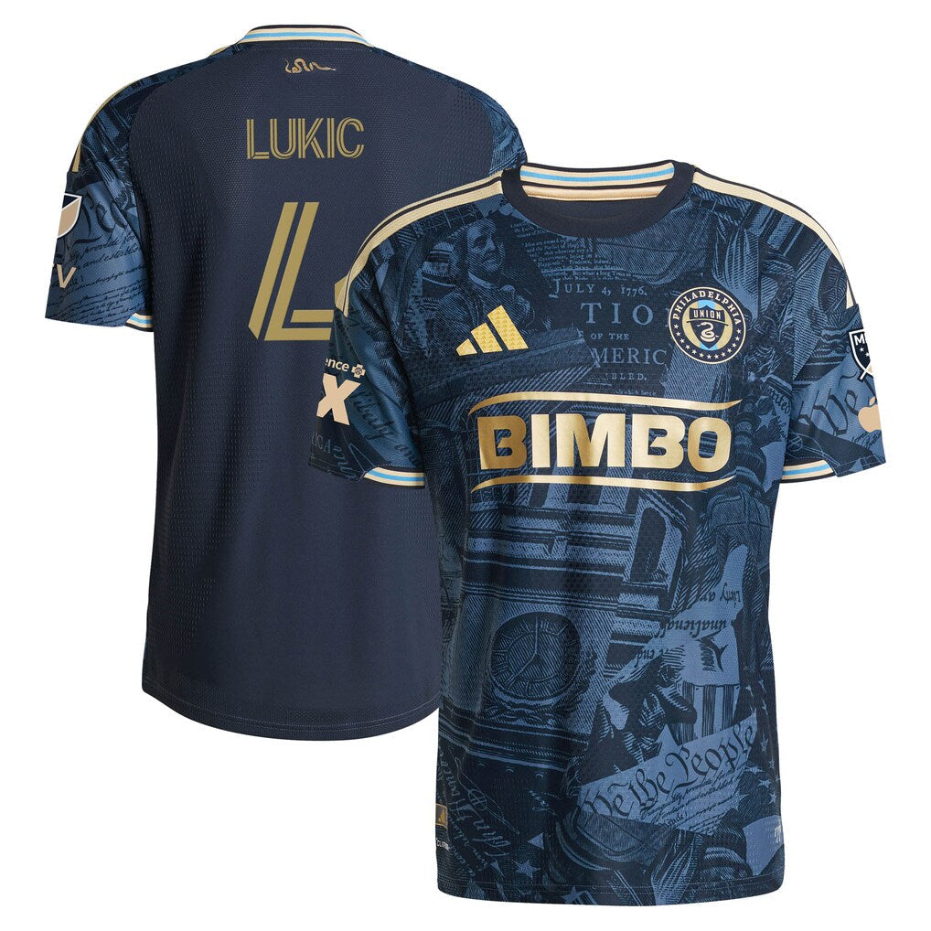 Jovan Lukić Philadelphia Union 2026 1776 Kit On-Field Patch Jersey - Navy