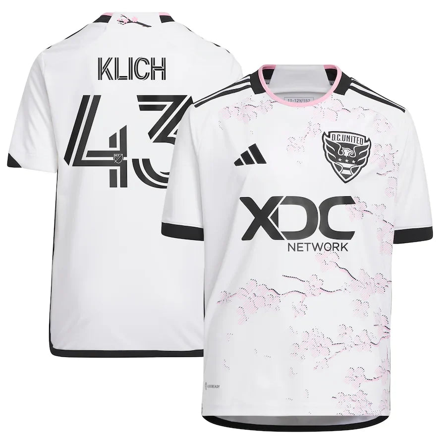 Mateusz Klich D.C. United adidas Youth 2023 The Cherry Blossom Kit Player Jersey - White