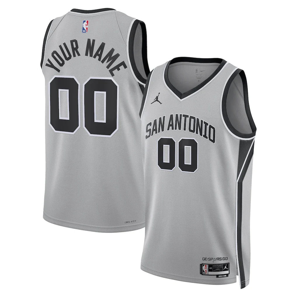 San Antonio Spurs Unisex Swingman Custom Jersey - Statement Edition - Silver