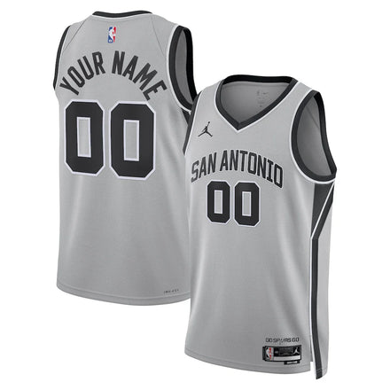 San Antonio Spurs Unisex Swingman Custom Jersey - Statement Edition - Silver