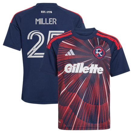 Peyton Miller New England Revolution adidas Youth 2026 Independence Day Jersey - Blue