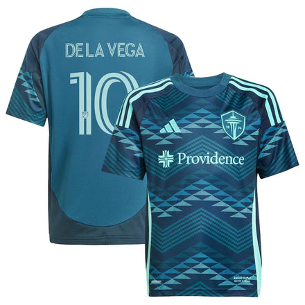 Pedro de la Vega Seattle Sounders FC adidas Youth 2025 The Salish Sea Kit Player Jersey - Blue