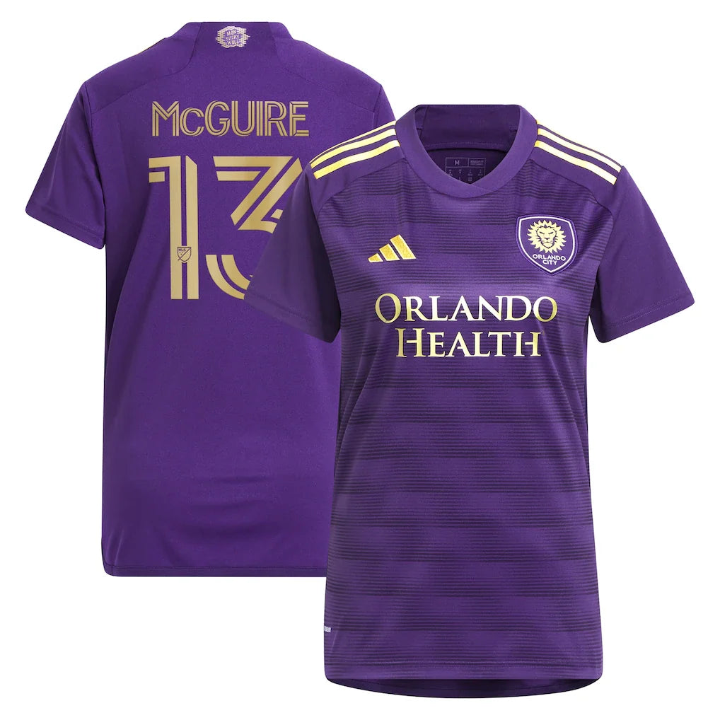 Duncan McGuire Orlando City SC adidas Women's 2024 The Wall Kit Player Jersey – Purple