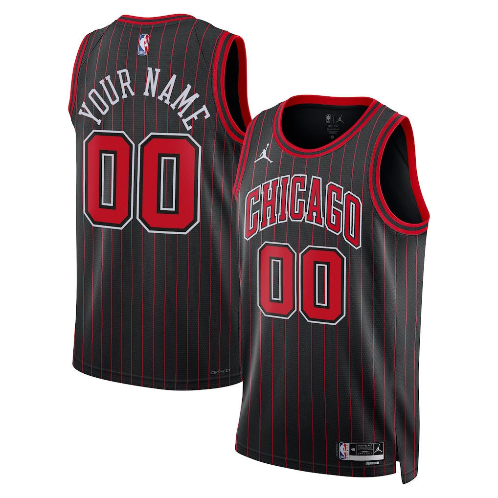 Chicago Bulls Unisex Swingman Custom Jersey - Statement Edition - Black