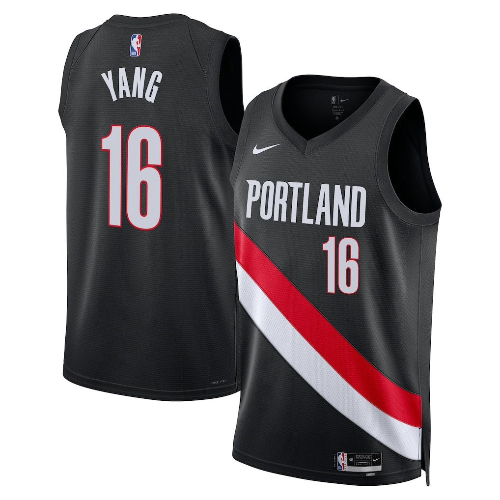 Yang Hansen Portland Trail Blazers Unisex - Icon Edition - Black