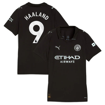 Erling Haaland Manchester City Puma Women's 2025/26 Away Fan Jersey - Black